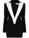 MONOT MONOT SHORT DRESS WITH CONTRASTING LAPELS