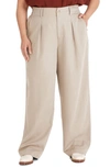 Madewell The Neale Drapeweave Straight Leg Pants In Pumice