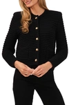 Cece Texture Cardigan In Rich Black