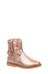 Elephantito Kids'  Hannah Cowboy Boot In Metallic Blush