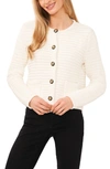 Cece Texture Cardigan In Antique White