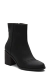 Toms Women's Evelyn Stacked Block Heel Booties In Black Leather