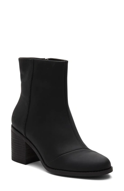 Toms Women's Evelyn Stacked Block-heel Booties Women's Shoes In Black/black Leather