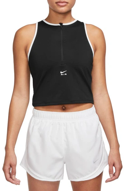 Nike Women's Air Dri-fit 1/2-zip Running Tank Top In Black