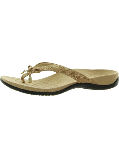 Vionic Bella Womens Slip On Thong Sandals In Beige