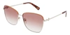Longchamp Women's Lo153s-737 Fashion 59mm Caramel Gold Sunglasses In Multi