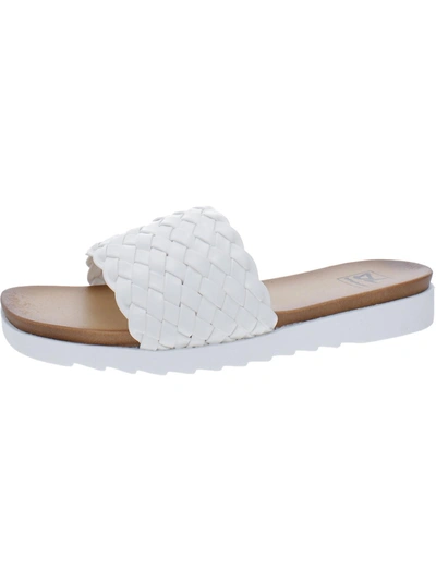 DIRTY LAUNDRY ENJOY IT WOMENS FAUX LEATHER SLIP ON SLIDE SANDALS