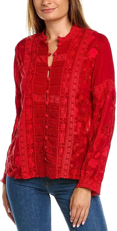 Johnny Was Branch Arwen Blouse In Tango Red
