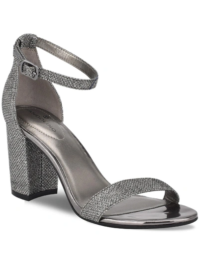 Bandolino Armory 2 Womens Open Toe Ankle Strap Heel Sandals In Silver