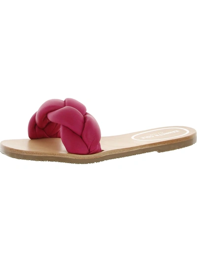 Kenneth Cole New York Nellie Braid Womens Slip On Flat Slide Sandals In Pink