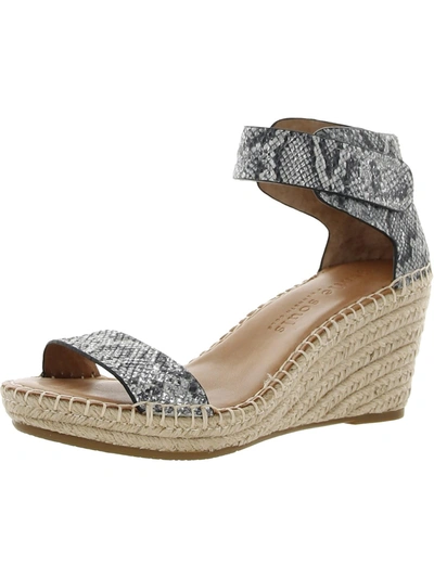 Gentle Souls By Kenneth Cole Charli Womens Suede Ankle Strap Espadrilles In Silver