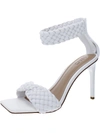 Inc Adalie Womens Leather Ankle Strap Heels In White