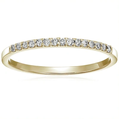 Vir Jewels 1/8 Cttw Petite Round Diamond Wedding Band For Women In 10k Yellow Gold Prong Set