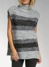 ELAN SLEEVELESS SWEATER IN BLACK/GREY STRIPE