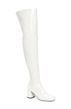 Jeffrey Campbell Maize Over The Knee Patent Leather Boot In White Patent
