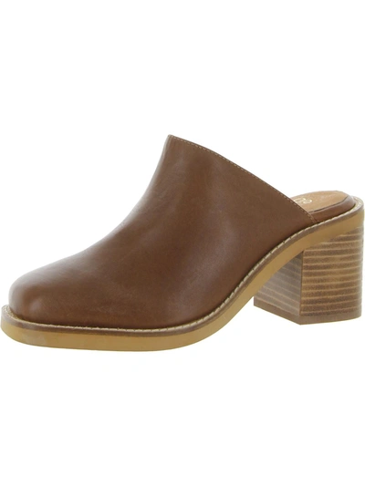 Seychelles Spur-of-the-moment Womens Leather Slip On Mules In Brown