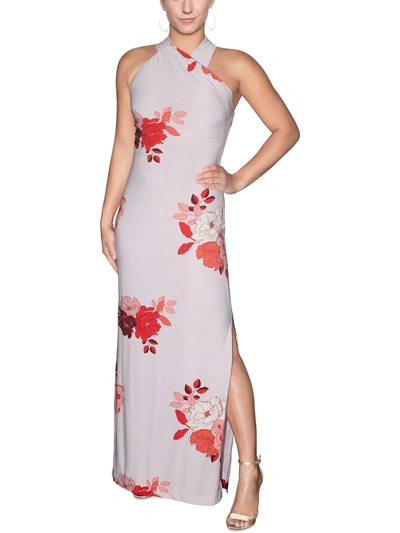 Rachel Rachel Roy Womens Floral Print Halter Maxi Dress In Purple