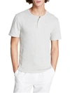 AND NOW THIS MENS RIBBED KNIT 1/4-PLACKET T-SHIRT