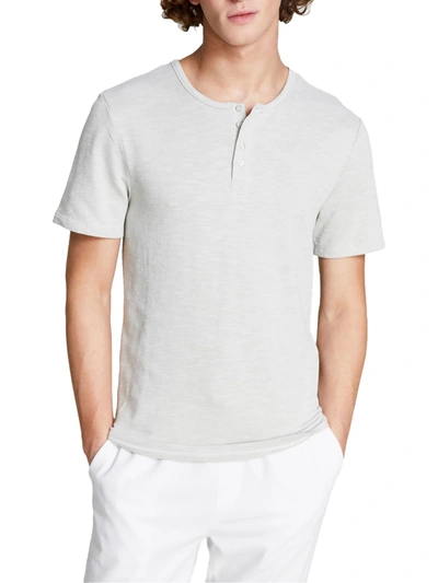 And Now This Mens Ribbed Knit 1/4-placket T-shirt In Grey