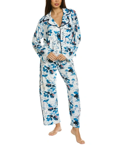 Anna Kay 2pc Yoga Pajama Set In Blue