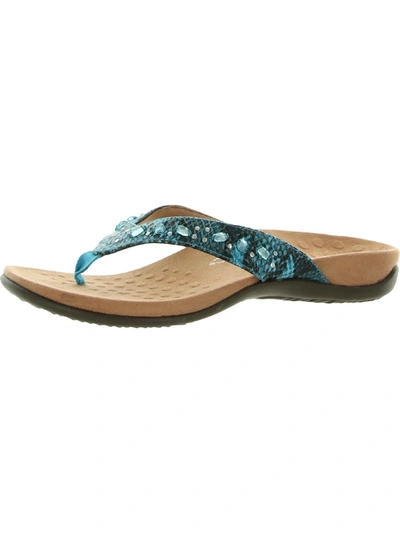 Vionic Lucia Womens Embellished Thong Sandals In Blue