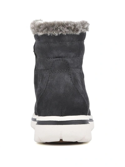 Cliffs By White Mountain Hallett Faux Fur Lined Lace-up Boot In Black/ Fabric/ Fur