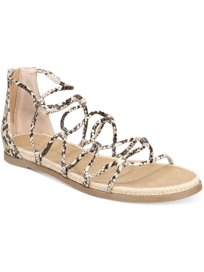 Sun + Stone Oliviah Womens Faux Leather Espadrille Gladiator Sandals In Beige