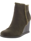 Sun + Stone Camillia Womens Zip Up Platform Wedge Boots In Green