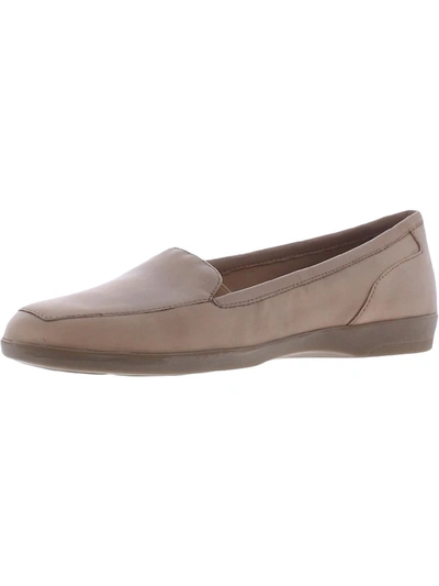 Easy Spirit Women's Devitt Square Toe Slip-on Casual Flats Women's Shoes In Light Natural Leather