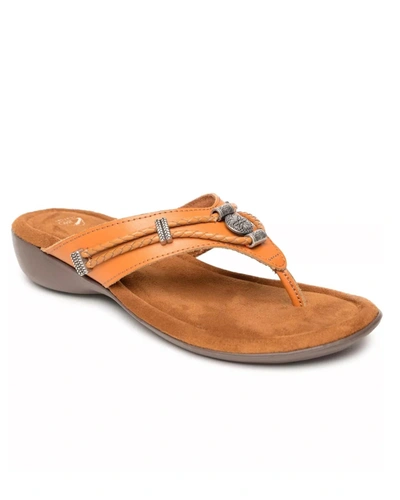 Minnetonka Women's Silverthorne 360 Thong Sandals In Cognac In Orange