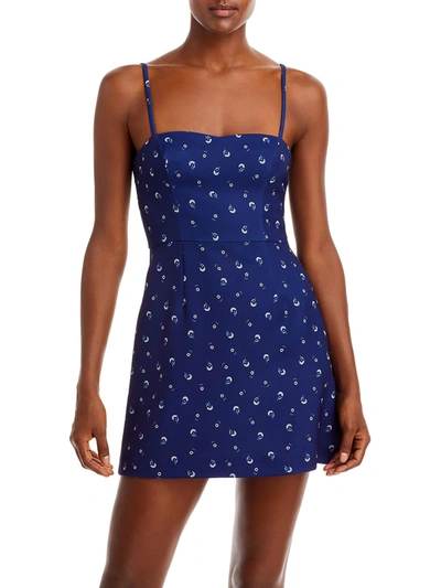French Connection Whisper Floral Print Mini Dress In Blue