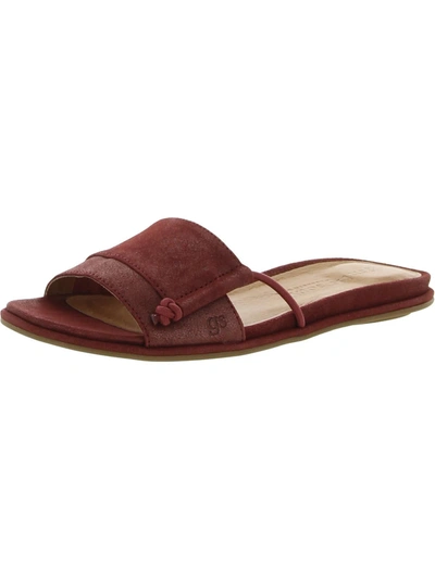 Gentle Souls By Kenneth Cole Lark Womens Leather Slip On Slide Sandals In Red