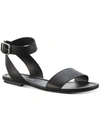 SUN + STONE MIIAH WOMENS FAUX LEATHER ANKLE BUCKLE FLAT SANDALS