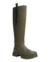 Ganni Khaki Recycled Rubber Country Boots In Multi