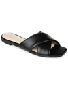 Journee Collection Womens Slip On Indoors Slide Sandals In Black
