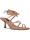NINE WEST PINA 3 WOMENS FAUX LEATHER ANKLE TIE SLIDE SANDALS