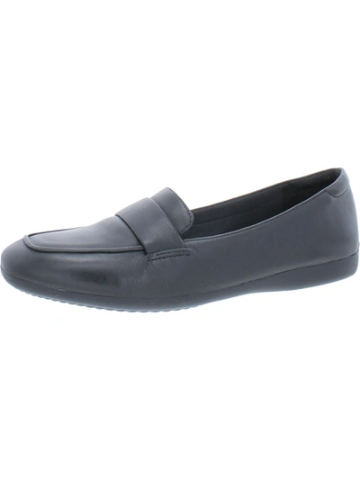 Naturalizer Genn-flow Womens Suede Slip On Penny Loafers In Black