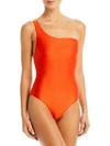 JADE SWIM WOMENS HALTER KNIT ONE-PIECE SWIMSUIT