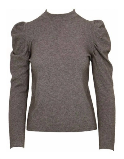 Lucy Paris Victoria Bubble Sleeve Top In Taupe In Grey