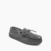 Minnetonka Men's Pile Lined Hardsole Moccasin Slippers Men's Shoes In Grey