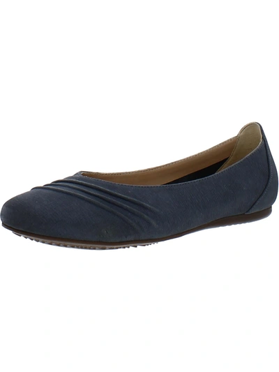 Softwalk Safi Womens Slip On Leather Loafers In Blue