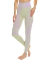 Sweaty Betty Leggings With Embroidered Stripes And Ribbed Texture In Grey