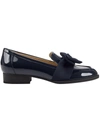Bandolino Lindio3 Womens Patent Leather Slip On Loafers In Blue