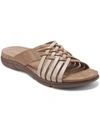 Easy Spirit Meadow Womens Leather Comfort Wedge Sandals In Dark Brown