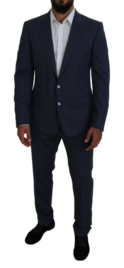 DOLCE & GABBANA DOLCE & GABBANA ELEGANT BLUE MARTINI MEN'S SLIM FIT MEN'S SUIT