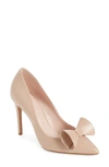 Ted Baker Zafili Bow Pointed Toe Pump In Pale Pink
