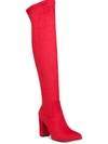Wild Pair Bravy Womens Microsuede Block Heel Over-the-knee Boots In Red