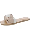 Marc Fisher Bolier Womens Faux Leather Braided Slide Sandals In Beige
