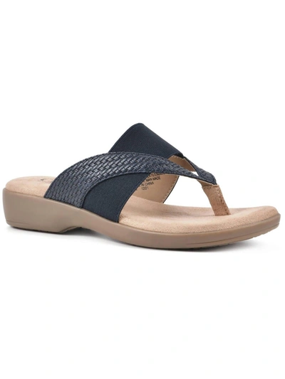 Cliffs By White Mountain Bumble Embossed Faux Leather Sandal In Black