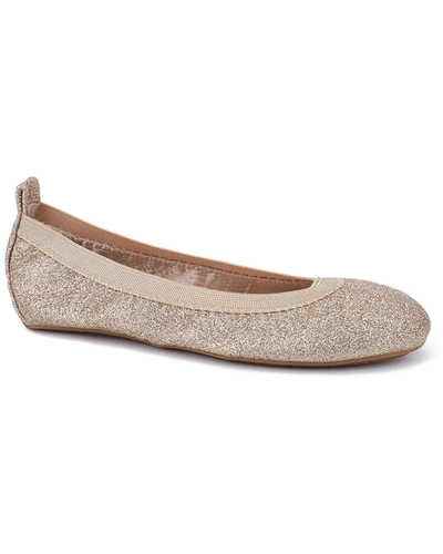 Yosi Samra Girl's Miss Samara Ballerina Flats, Toddler/kids In Gold